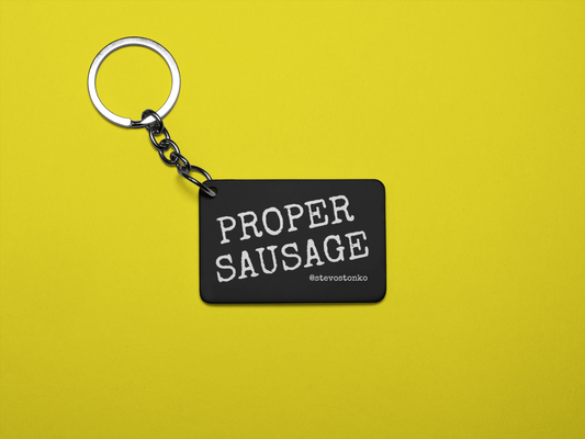 PROPER SAUSAGE Keyring by Stevo