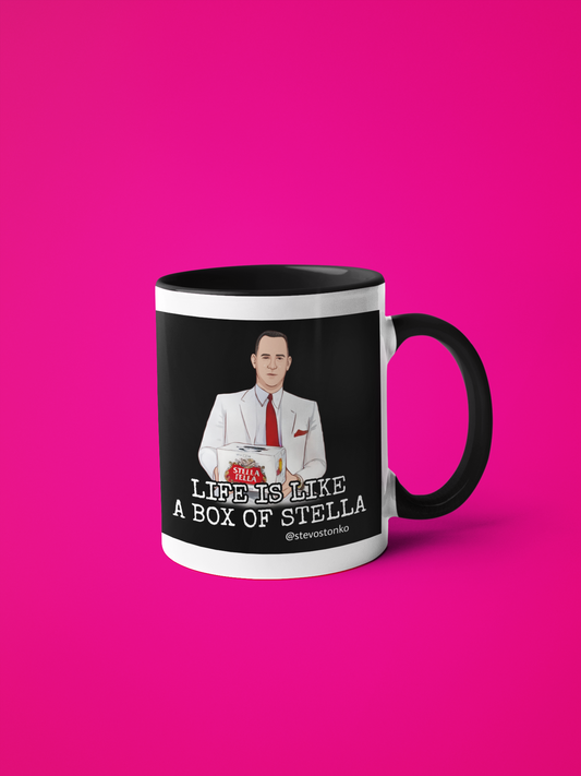 LIFE IS LIKE A BOX OF STELLA Mug by Stevo