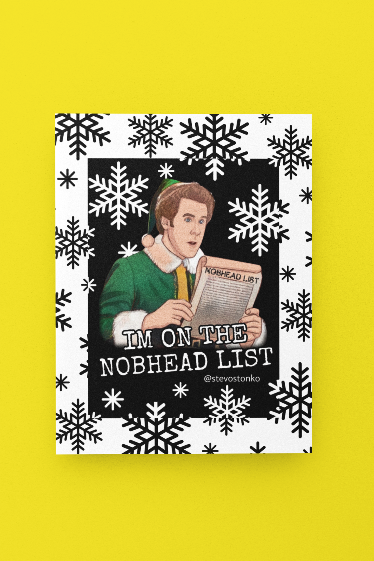 ON THE NOBHEAD LIST Christmas Card by Stevo